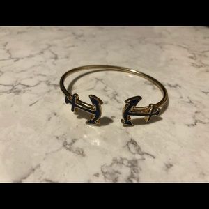 Navy blue & Gold Anchor bracelet